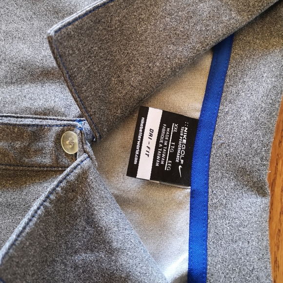 Nike Golf XL Long Sleeve Polo T-Shirt Grey - Picture 5 of 5